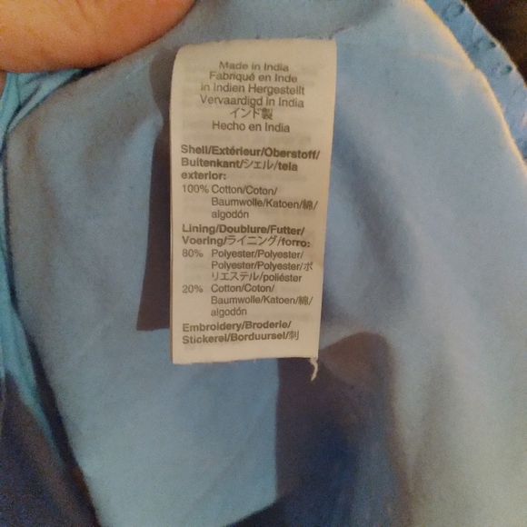 Blue sleeveless eyelet J. Crew shirt dress plus size 22 3X - Picture 6 of 6